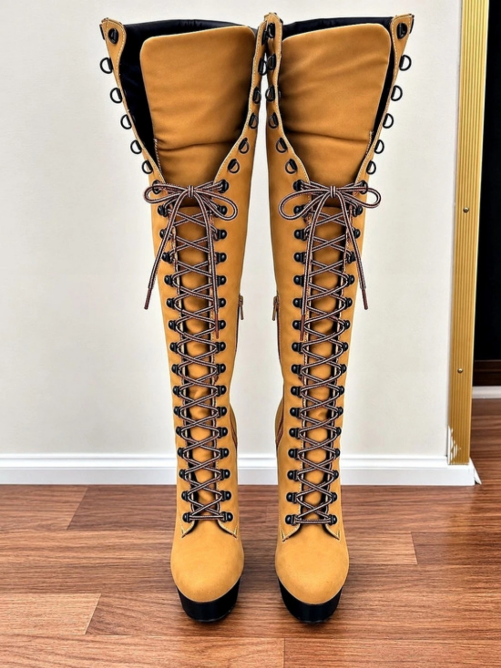 Brown Over-the-Knee Heeled Boots Like New